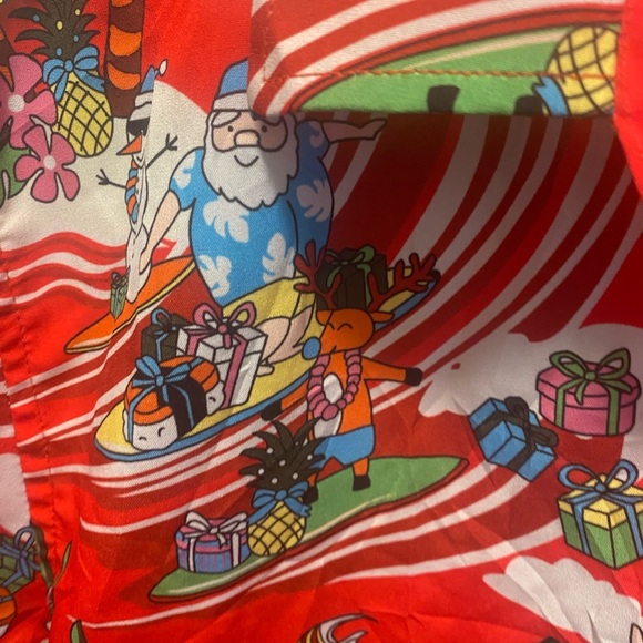 Envmenst  Red Hawaiian  Holiday Shirt - Picture 5 of 9